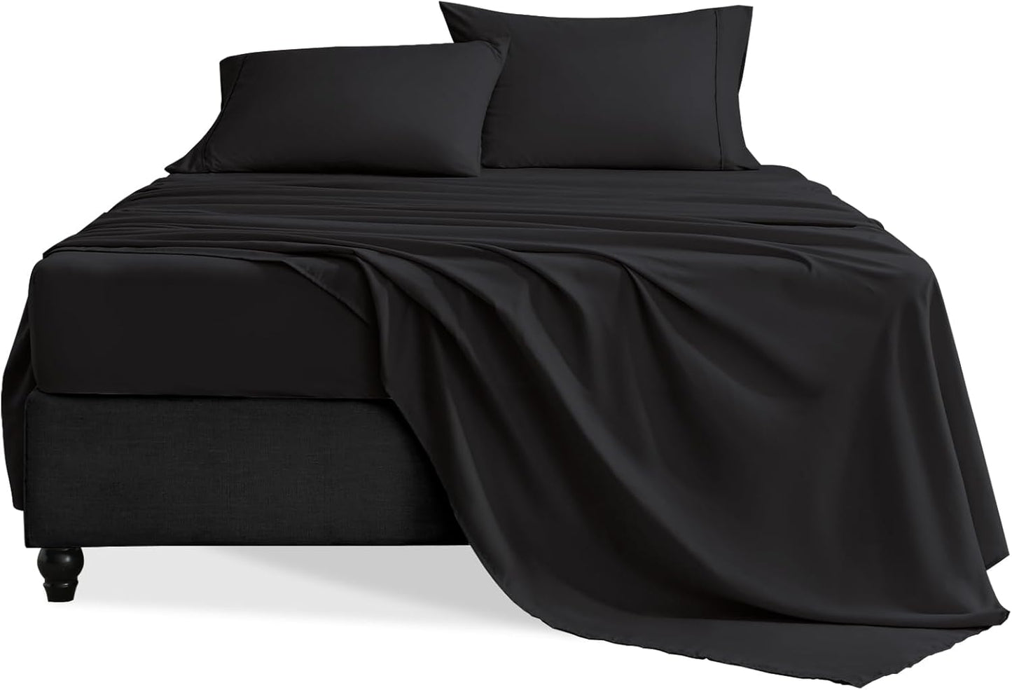 Luxury Extra-Soft Microfiber Fitted Bed Sheet Set – Deep Pocket, Breathable & Wrinkle-Free (Dark Gull Gray, Twin)