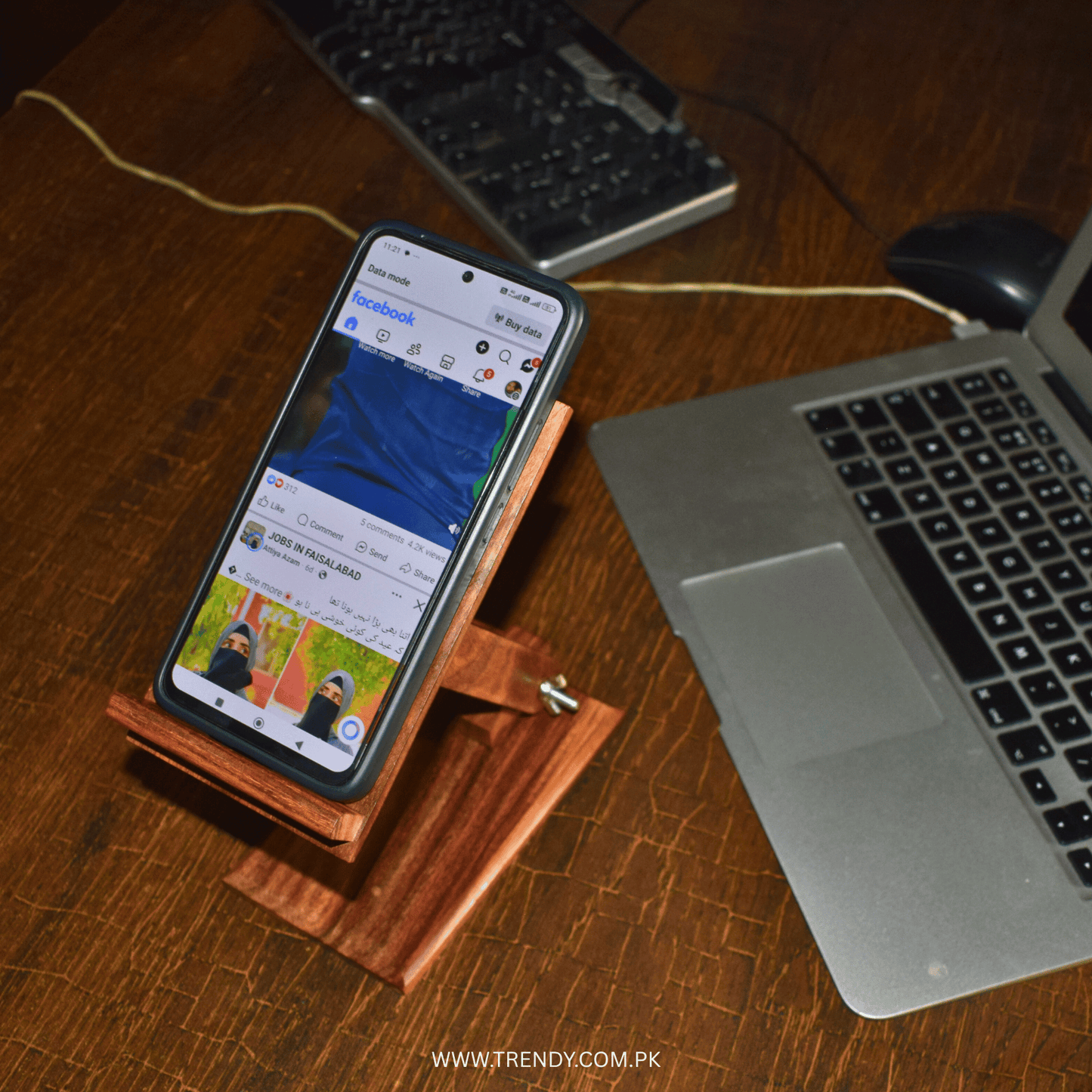 Wooden Mobile Stand | Table use | V Logging | Online Meeting