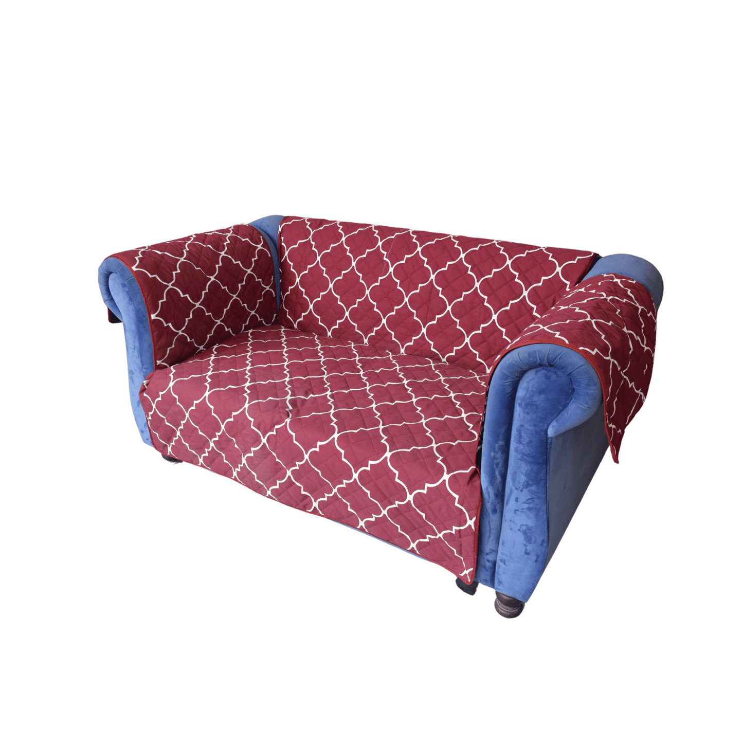 Sofa Cover Maroon Geomatrical