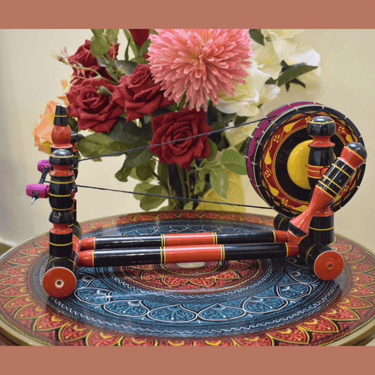 Punjabi Cultural Charkha – Handcrafted Souvenir Decoration Piece Dark Color