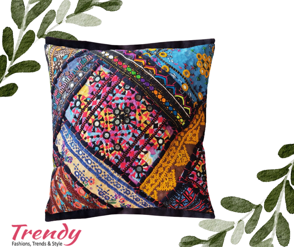 Sindhi Style Handmade Cushion Cover - Trendy Pakistan