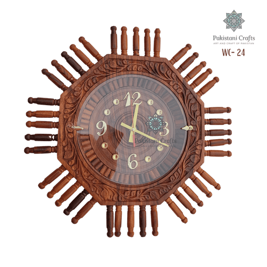 Best Designed Carving Wooden Wall Clock Traditional Style
