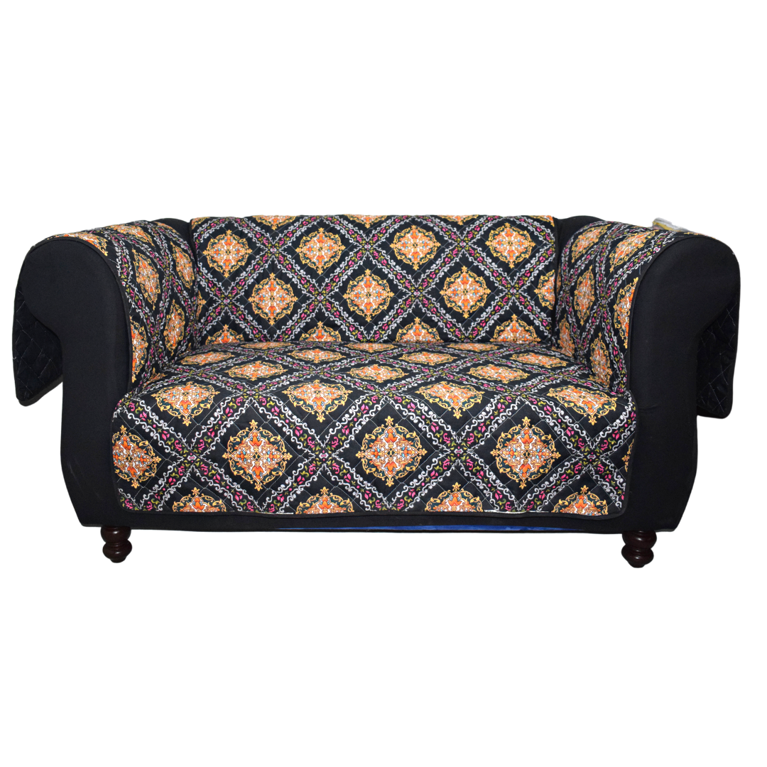 Black Printed Reversible Sofa Cover Online in Pakistan
