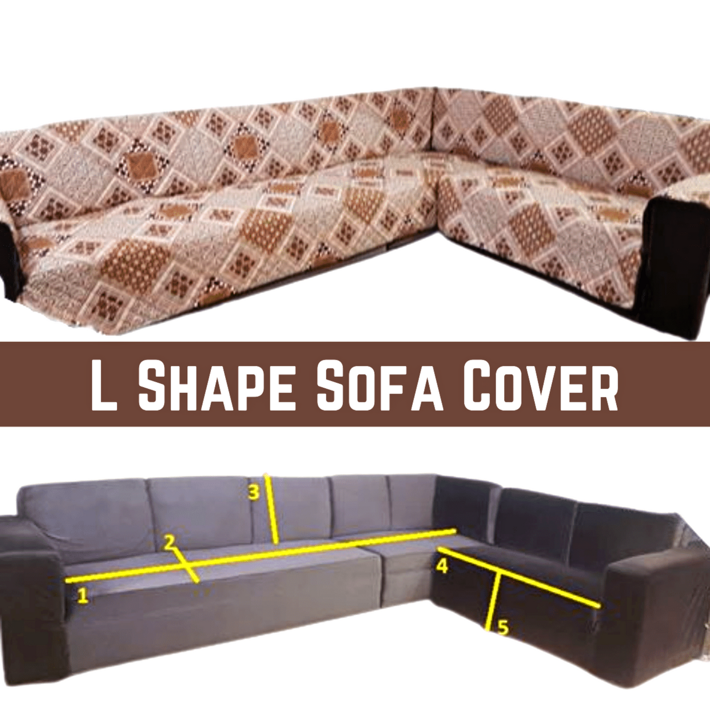 Brown Printed Reversible Sofa Cover Online in Pakistan