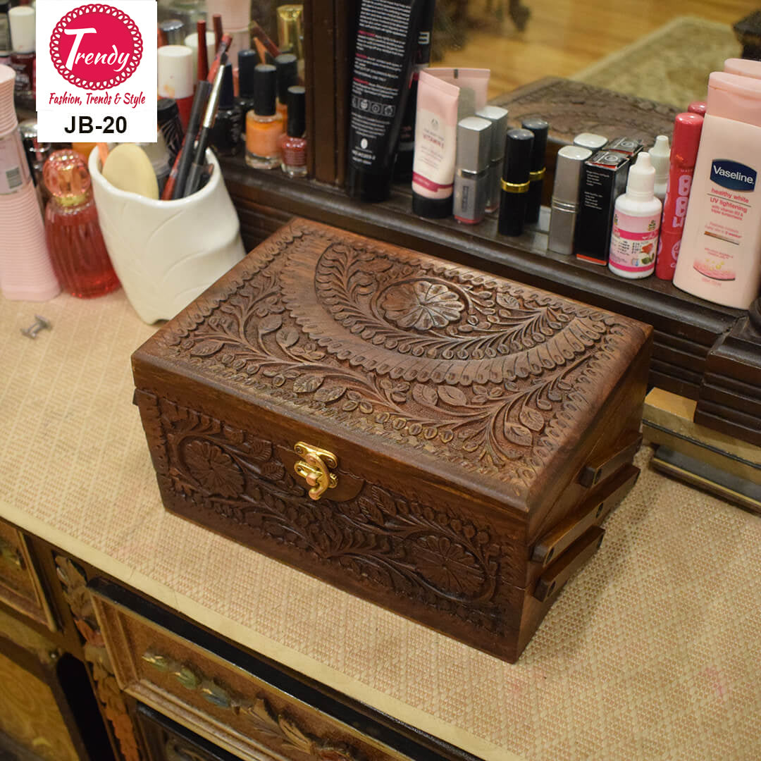 Hand Crafted Jewelry Organizer With Carving Art JB-20 - Trendy Pakistan