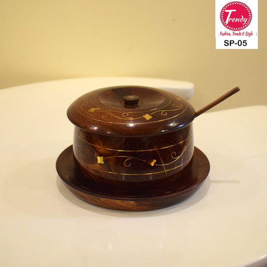 Trendy Pakistan Sugar Pot With Brass Work - Trendy Pakistan