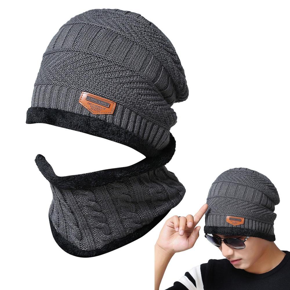 SONG TING Winter Hat And Neck Warmer Knit Cap