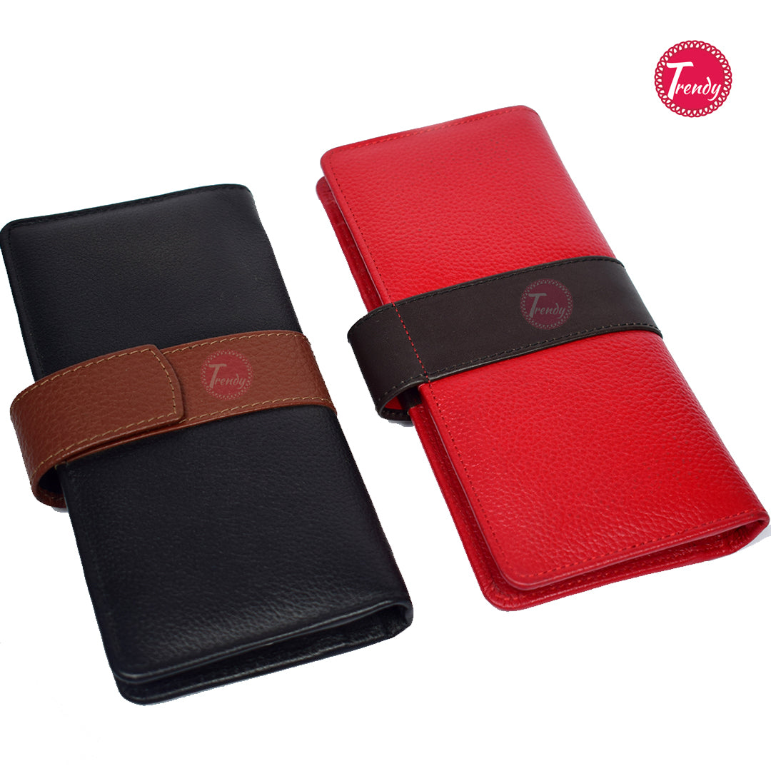 TLW Ladies Leather Wallet Red - Trendy Pakistan