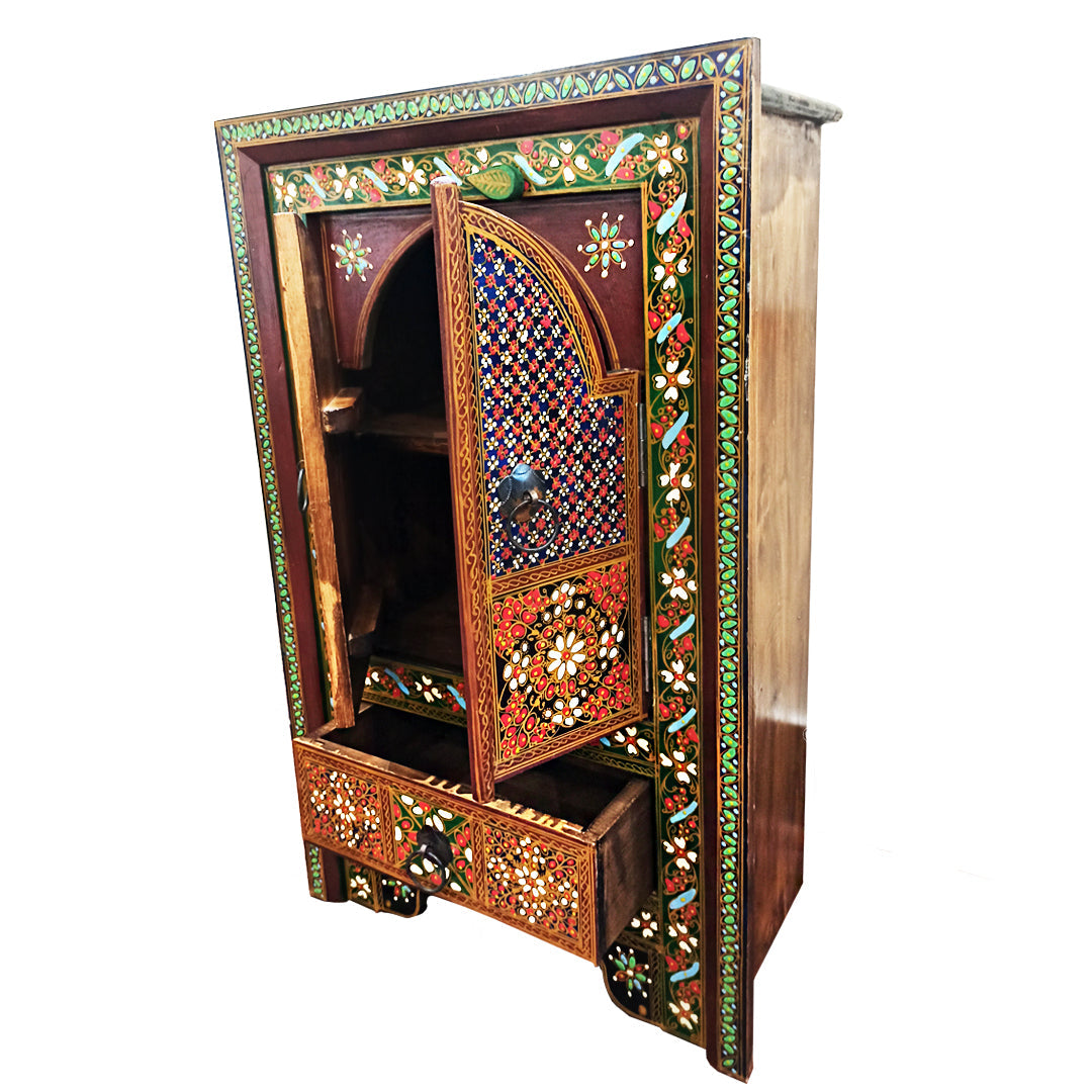 Hand Crafted Wooden Chester Double Door With Drawers Swati Furiture