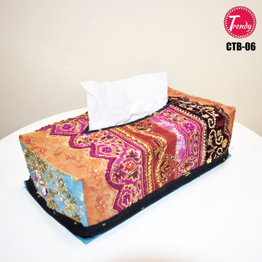 Hand Embroidery Fabric Tissue Box Cover - Trendy Pakistan