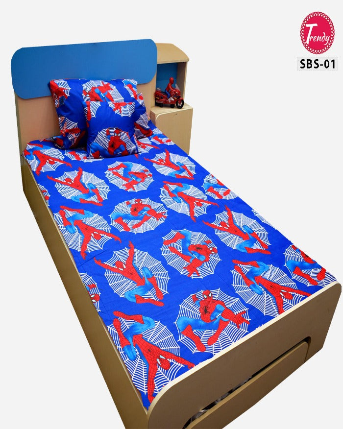 Spiderman Printed Kids Single Bedsheet