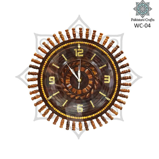 Modern Wooden Tukri Wall Clock, Home Decoration Piece