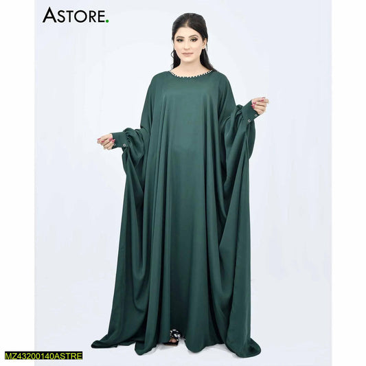 Beautiful Abaya dark green Cuff Sleeve