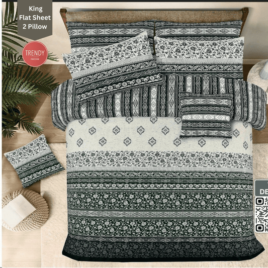 Trendy Bed Sheet Grey Print