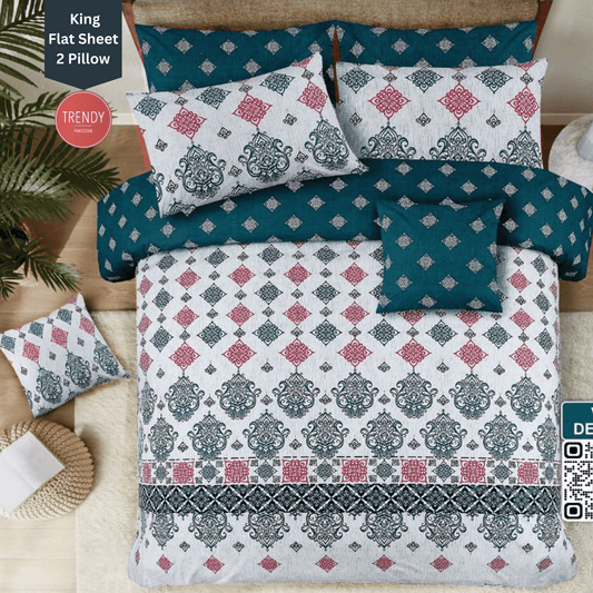 Luxury Living: Exclusive Bed Sheet Set with Elegant Prints | Trendy Pakistan