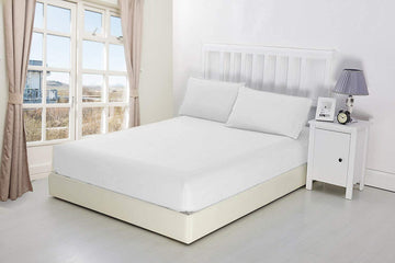 Fitted sheet mattress protector with pillow cover (pure cotton)