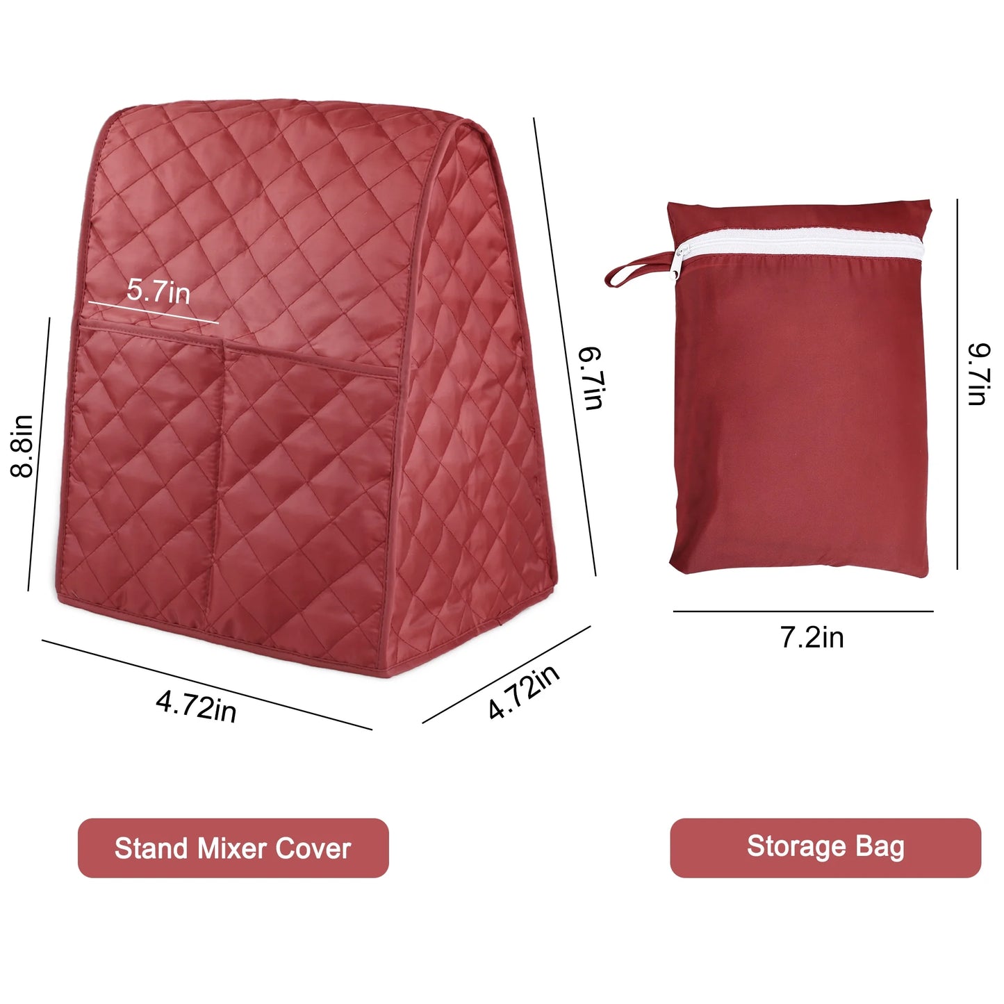 Mixer Cover, EEEkit Kitchen Stand Mixer Dust-Proof Cover with Quilted Pocket Organizer Bag