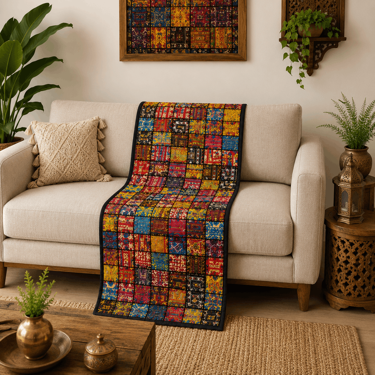 Sindhi Patchwork Sofa Cover