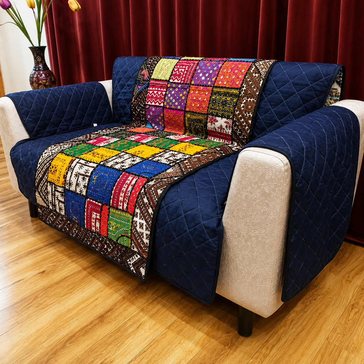 Sindhi Patchwork Sofa Cover