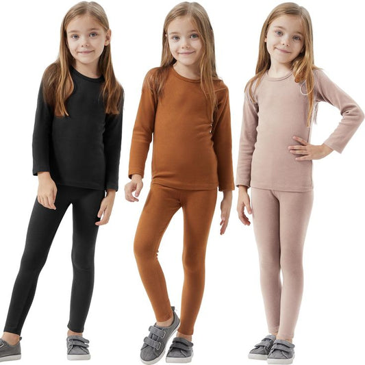 Children wearing thermal innerwear set – soft and stretchable winter clothing