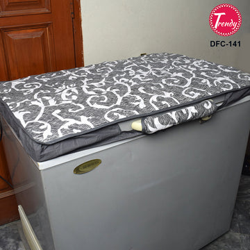 Grey Print Deep Freezer Cover