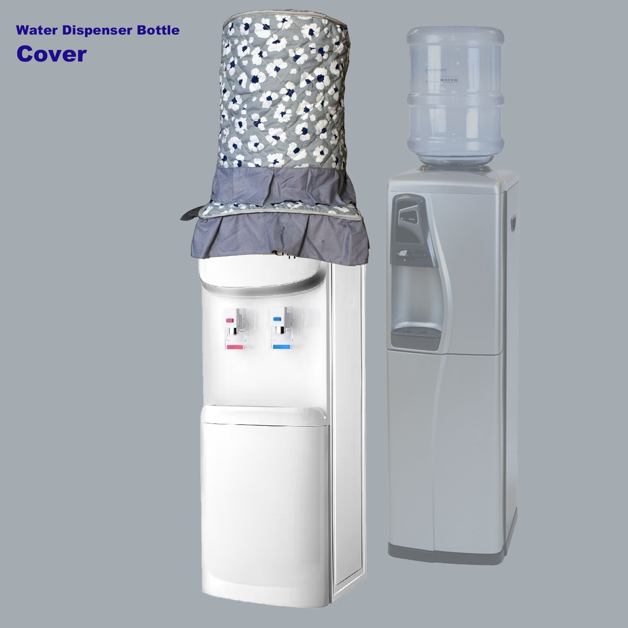 Grey Print Water Dispenser & Bottle Cover