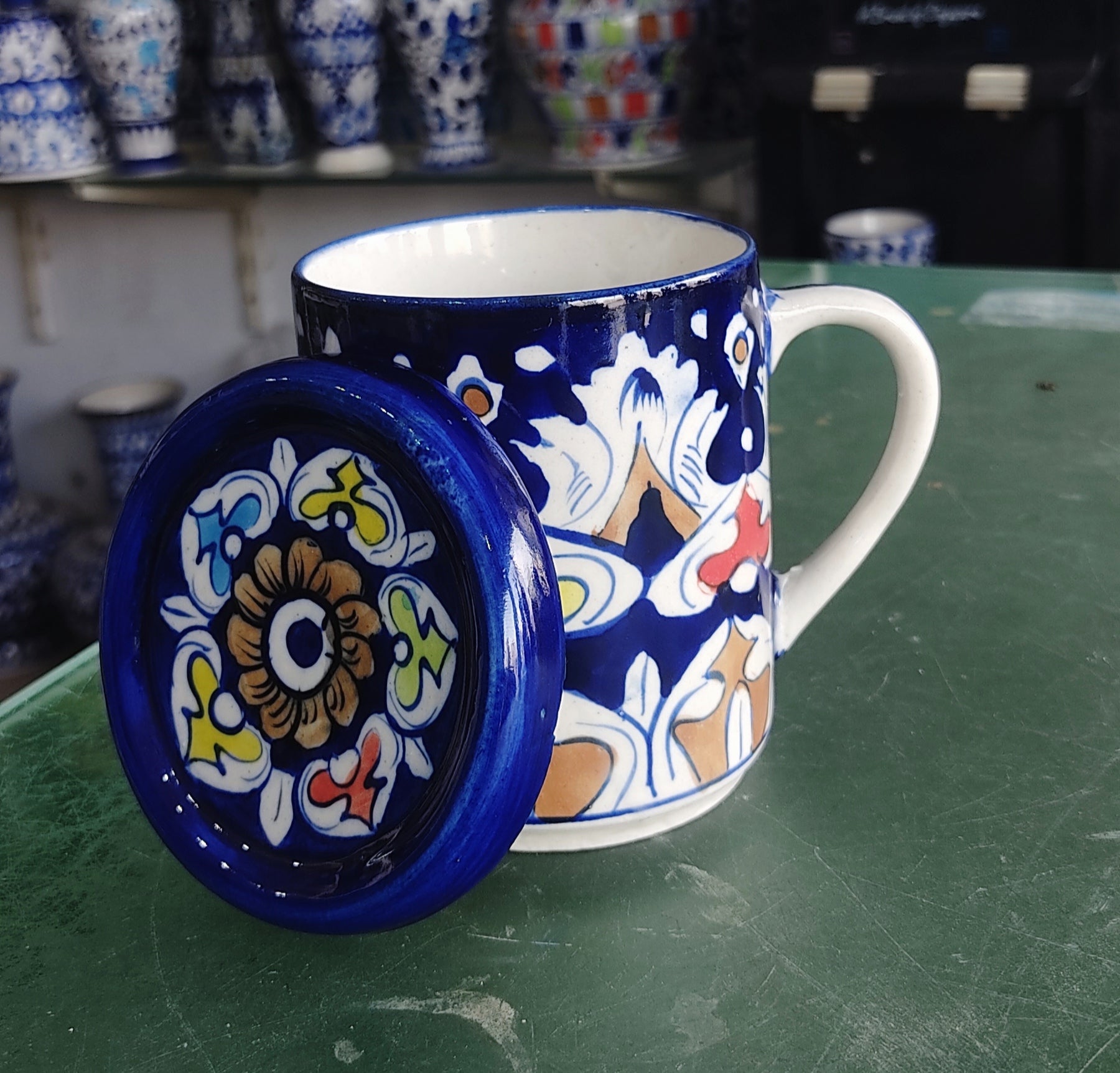 Blue Pottery Coffee Cup
