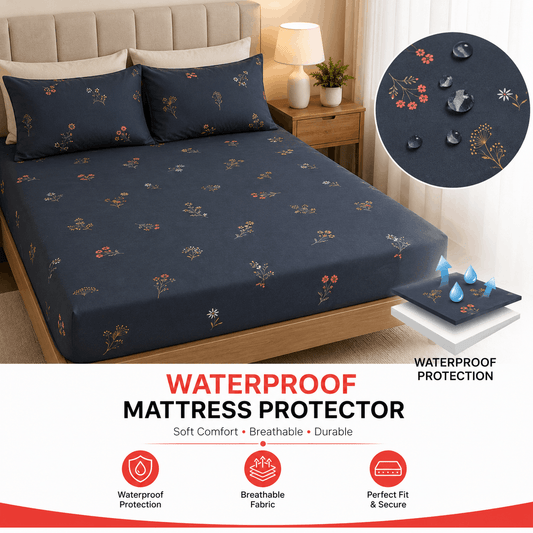 Waterproof Mattress Protector – Elegant Rose Design | Floral Mattress Cover