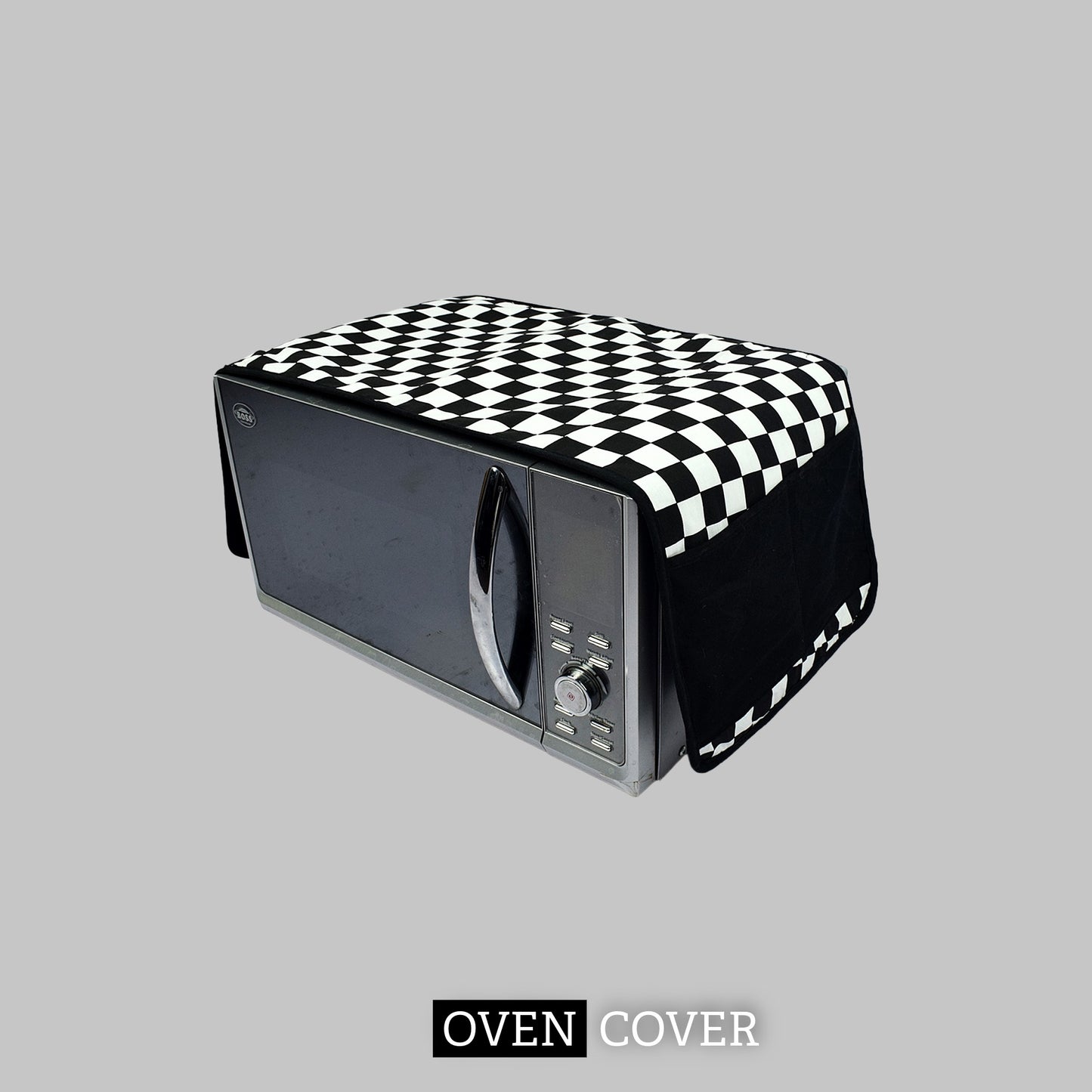 Best Quilted Microwave Oven Top Cover With Side Pockets Black