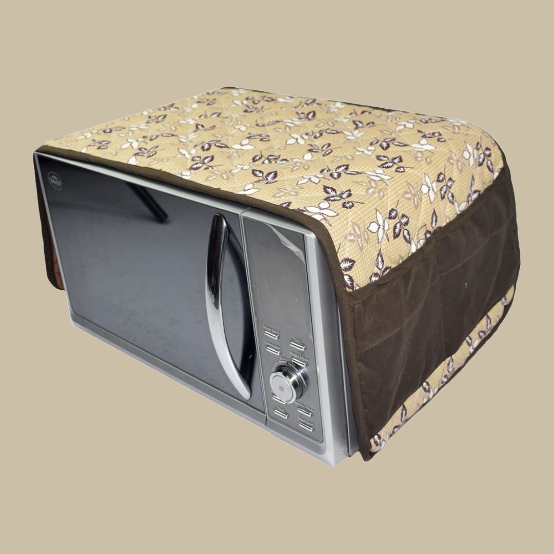 Microwave Oven Top Cover Brown Print