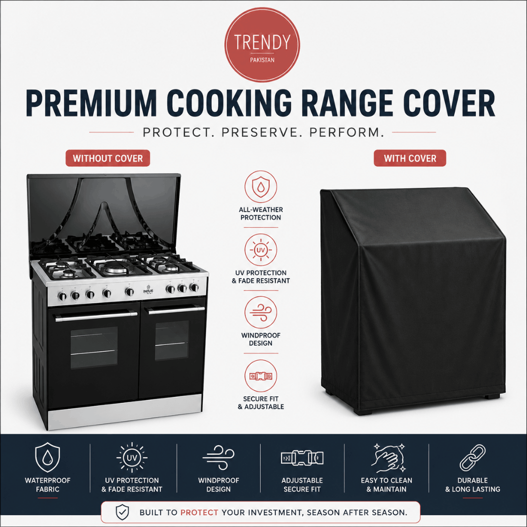 Premium Waterproof Cooking Range Cover – Customized Outdoor Stove & Oven Protector | Dustproof UV Resistant Cover by Trendy Pakistan