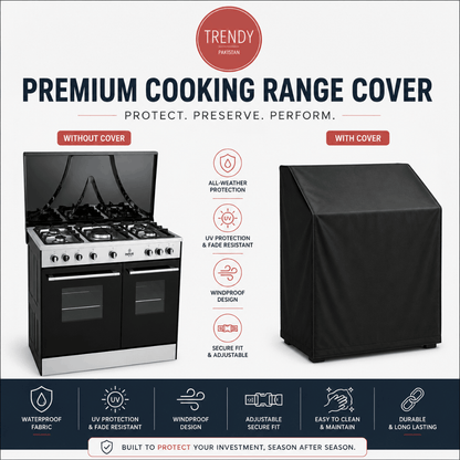 Premium Waterproof Cooking Range Cover – Customized Outdoor Stove & Oven Protector | Dustproof UV Resistant Cover by Trendy Pakistan