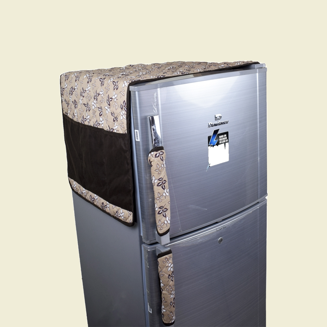 Best Quality Fridge Top Cover with Handle Cover Grey Print