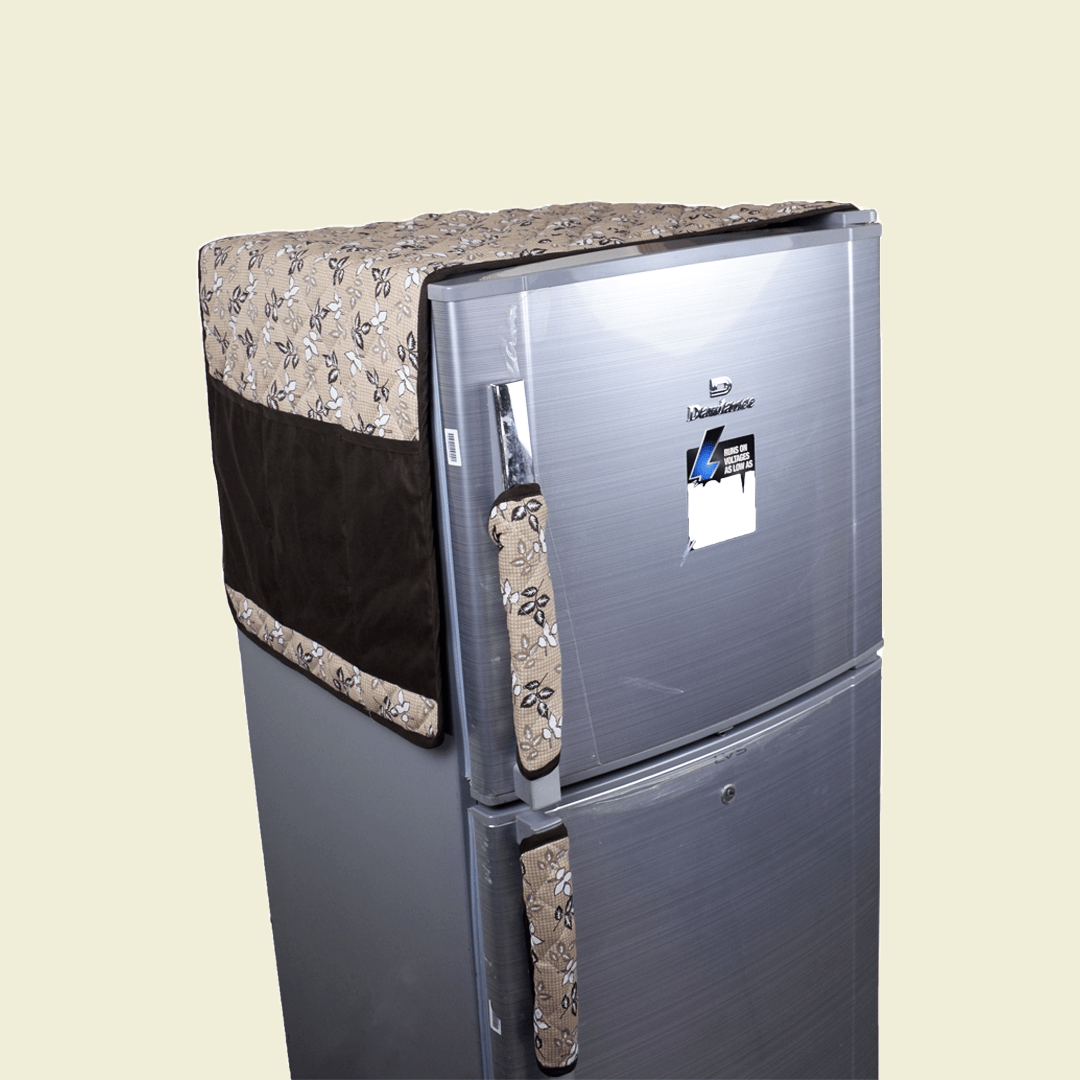 Best Quality Fridge Top Cover with Handle Cover Grey Print - Trendy Pakistan