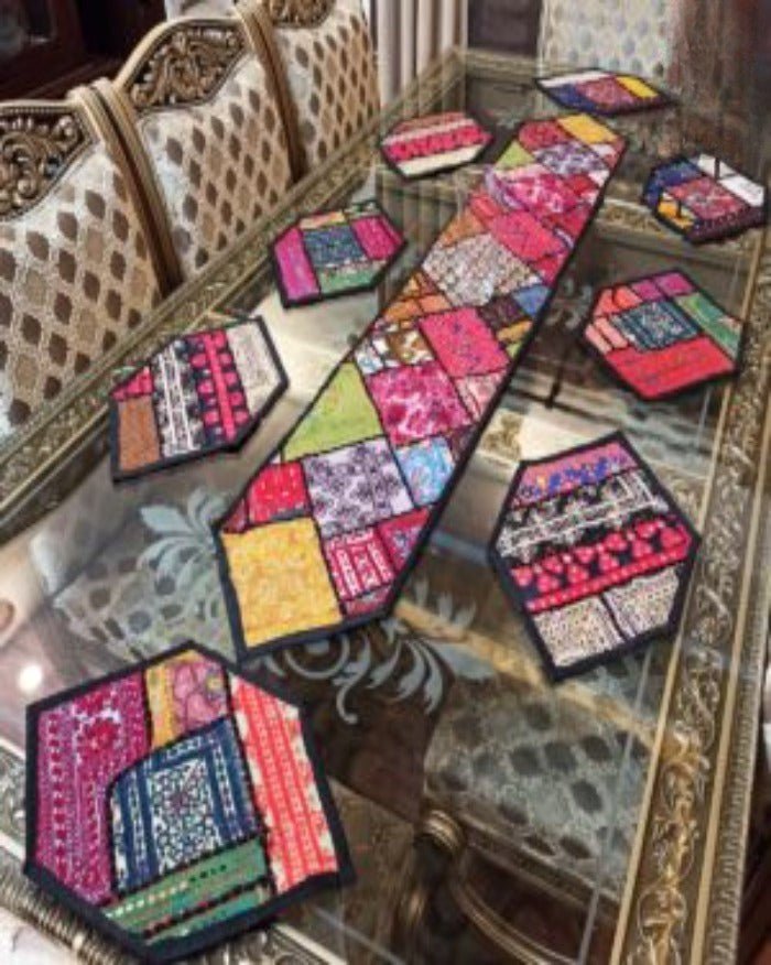 Best Quality Sindhi Hand Embroidery Runner Set - Trendy Pakistan