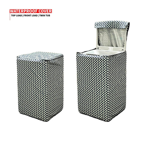 Best Waterproof Washing Machine Cover Grey Black Geometrical | Top Load & Front Load | Trendy Pakistan - Trendy Pakistan