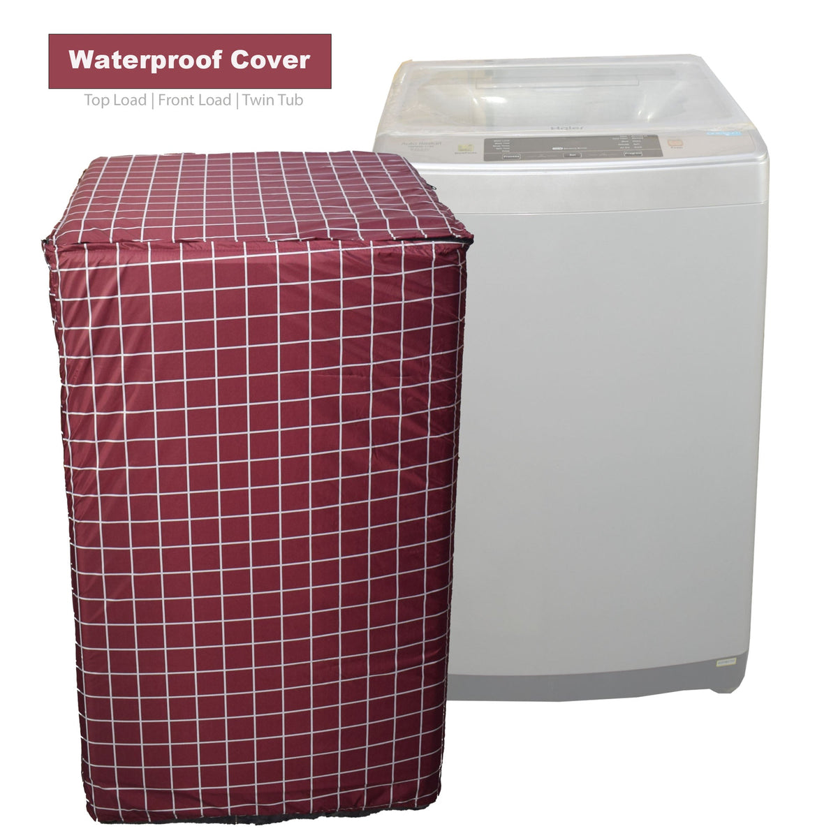 Best Waterproof Washing Machine Cover Maroon Lining for Top Load & Front Load in Pakistan - Trendy Pakistan