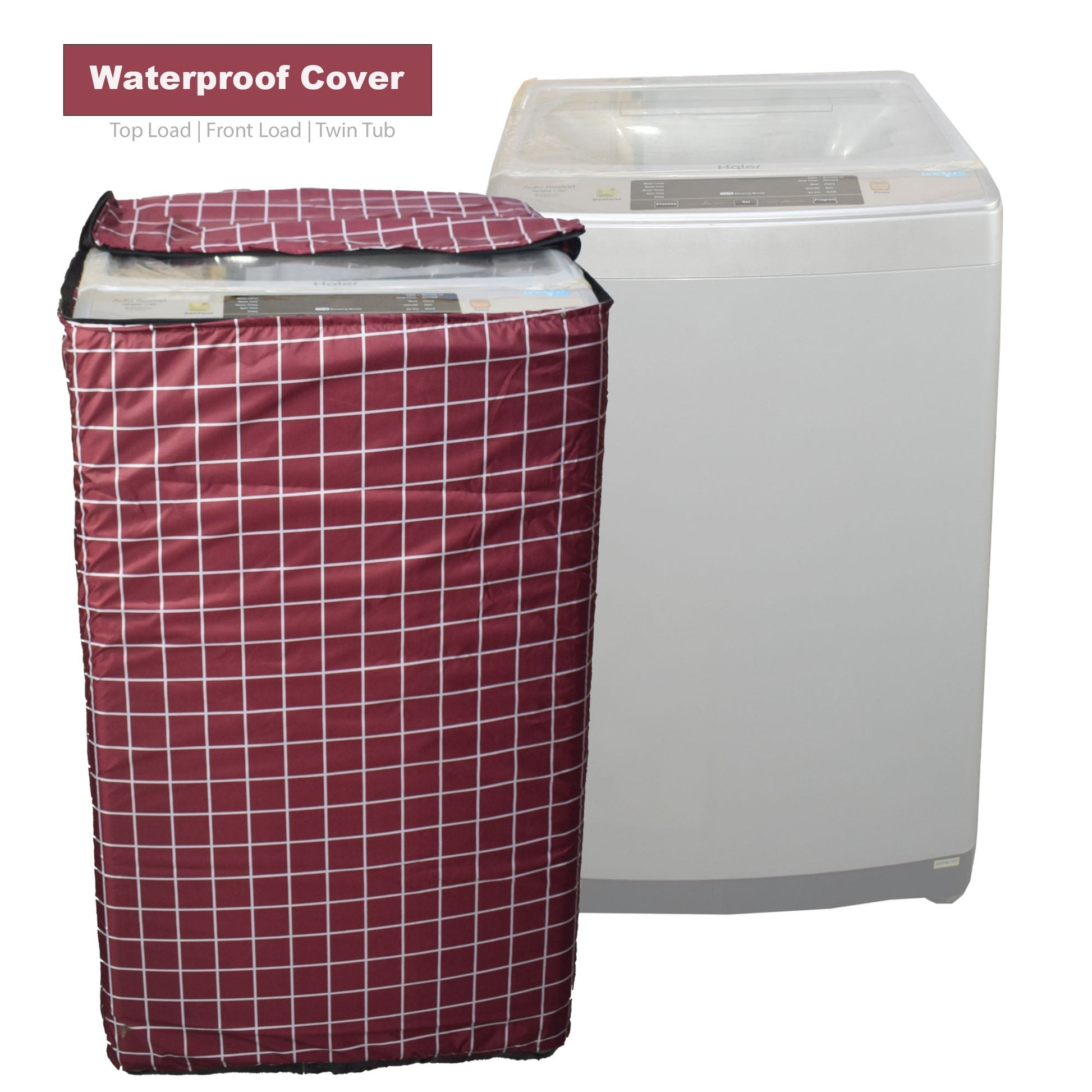 Best Waterproof Washing Machine Cover Maroon Lining for Top Load & Front Load in Pakistan - Trendy Pakistan