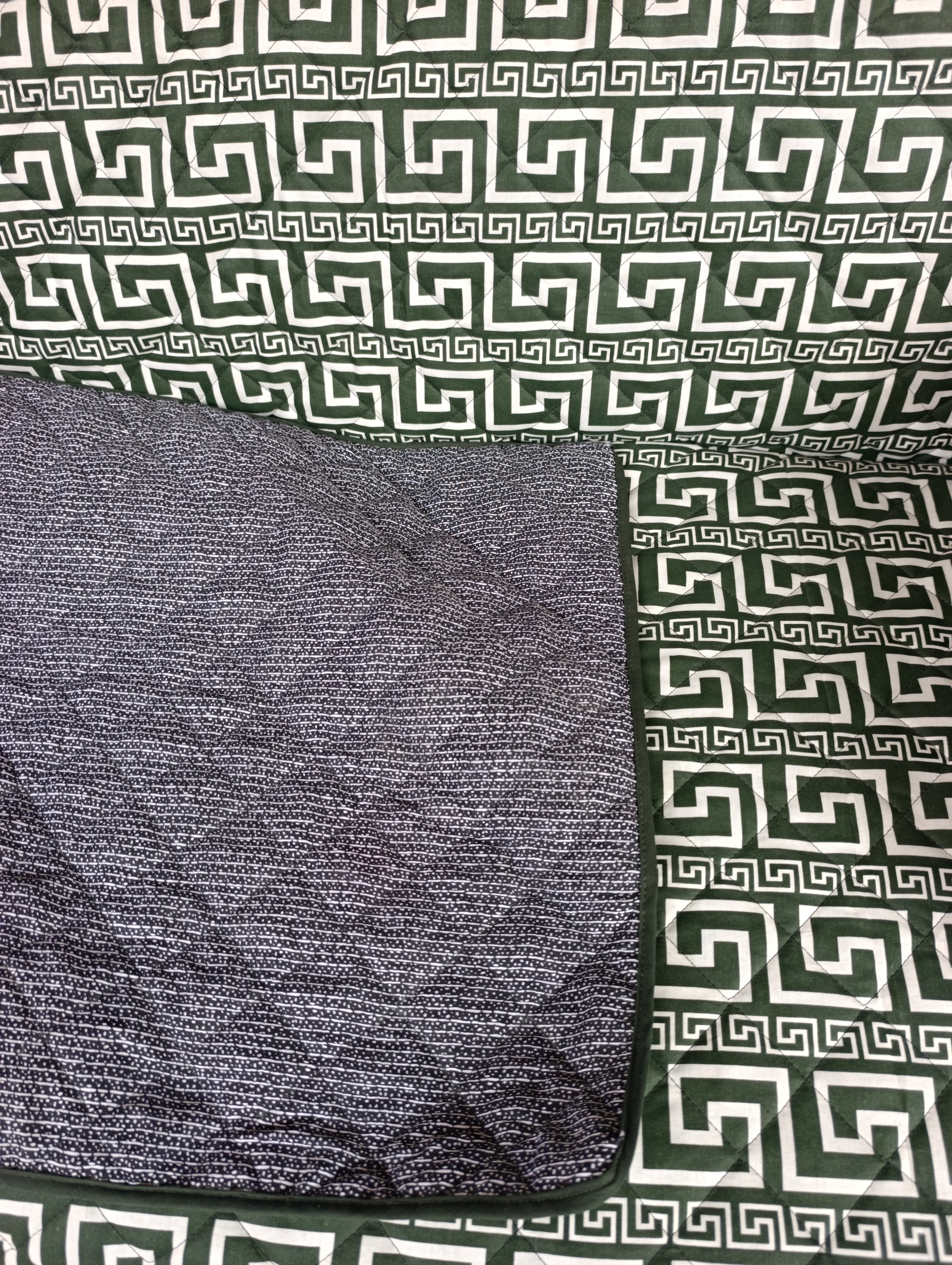 Customized Green Quilted Sofa Cover | Premium Chinioti Sofa Protector - Trendy Pakistan