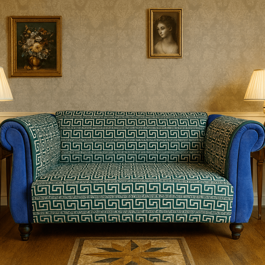 Customized Green Quilted Sofa Cover | Premium Chinioti Sofa Protector - Trendy Pakistan