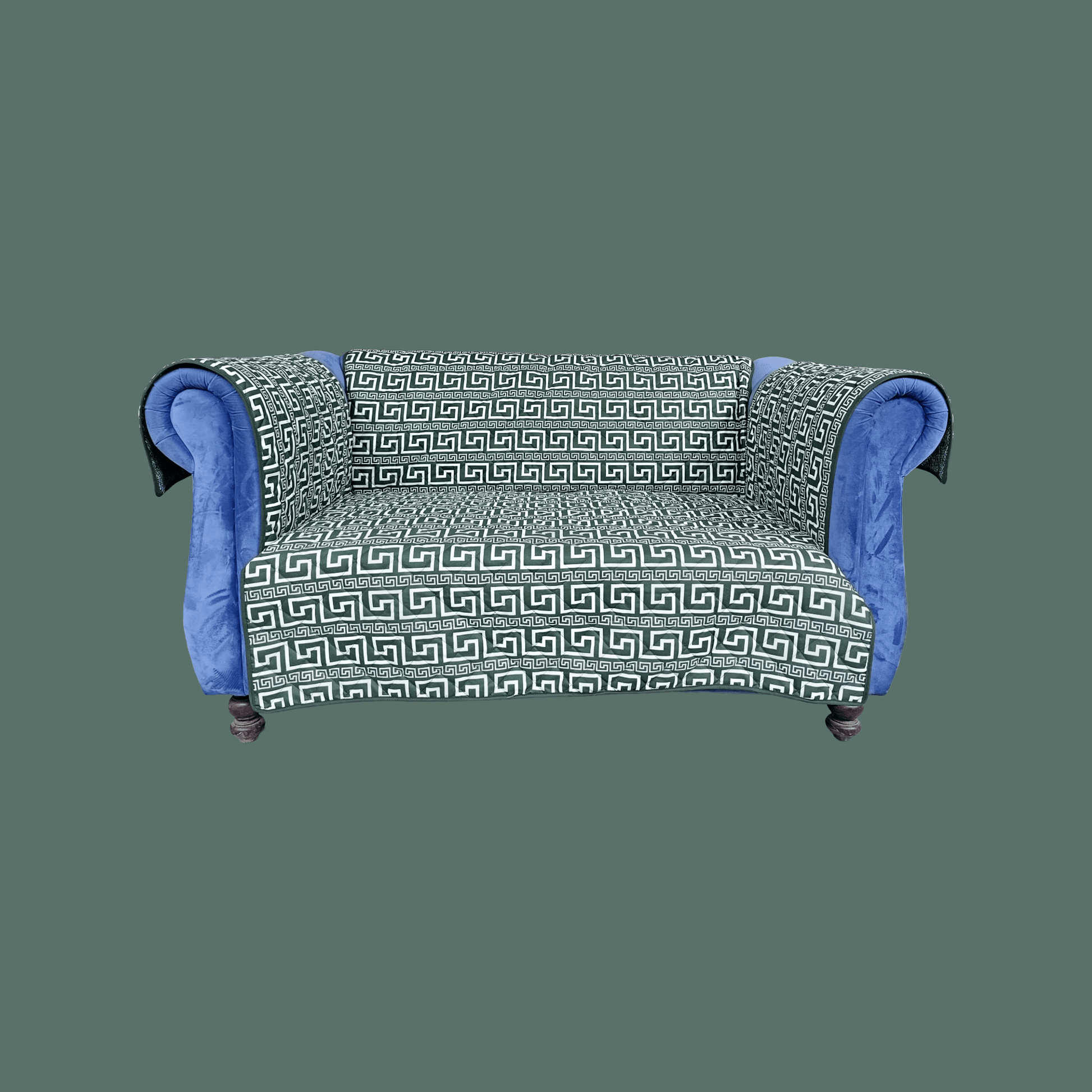 Customized Green Quilted Sofa Cover | Premium Chinioti Sofa Protector - Trendy Pakistan