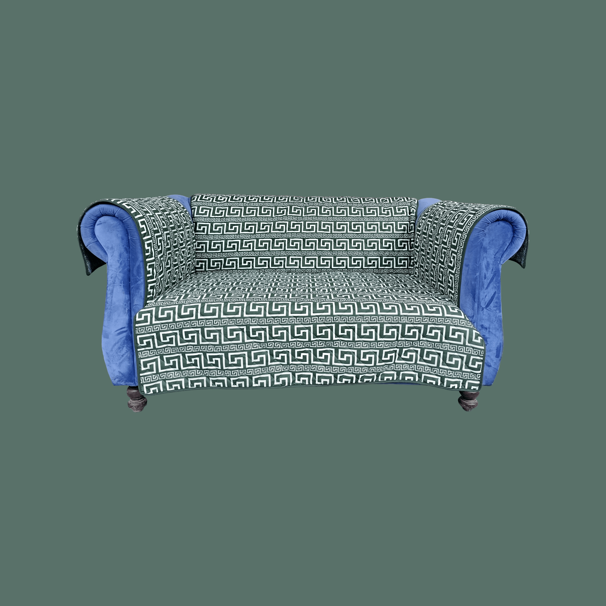 Customized Green Quilted Sofa Cover | Premium Chinioti Sofa Protector - Trendy Pakistan