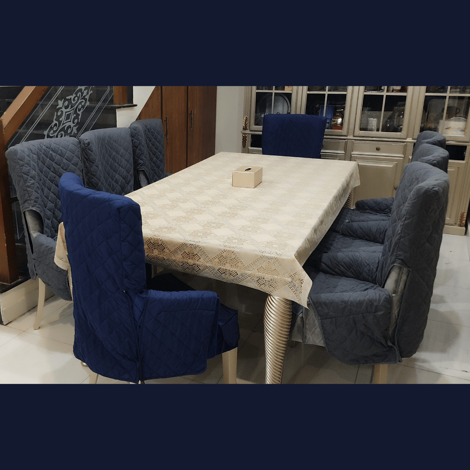 Dinning Room Chair Cover | Dustp & Stain Proof | Keep New Chair forl Long Time - Trendy Pakistan