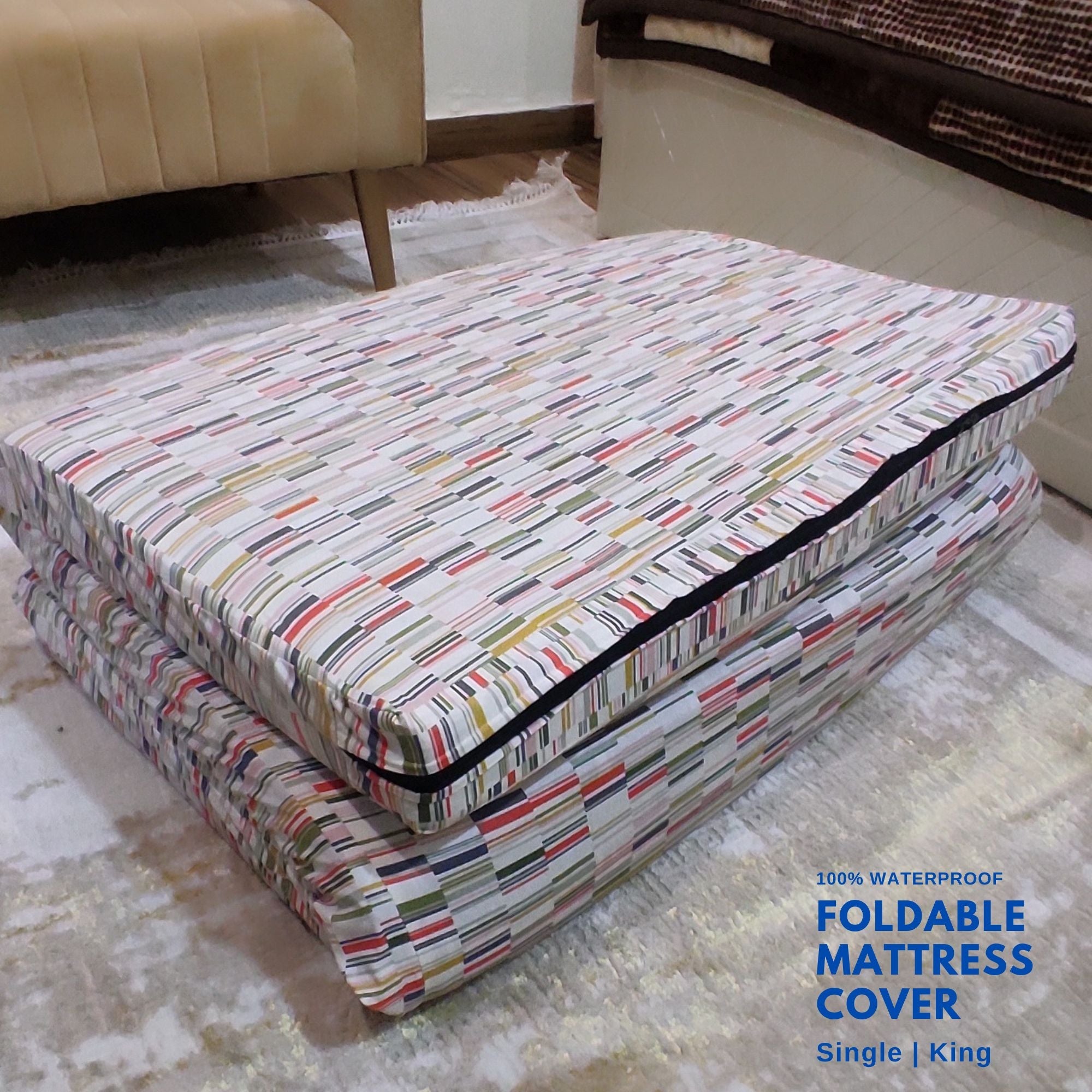 Foldable Waterproof Mattress Cover | Fold A Bed Cover | Best Folding Mattress Cover - Trendy Pakistan