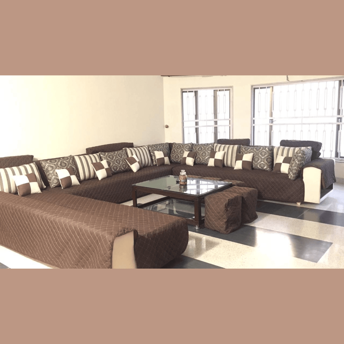 Get Customised L Shape Sofa Cover in Elegant Desigsn | 5 Years Warranty - Trendy Pakistan