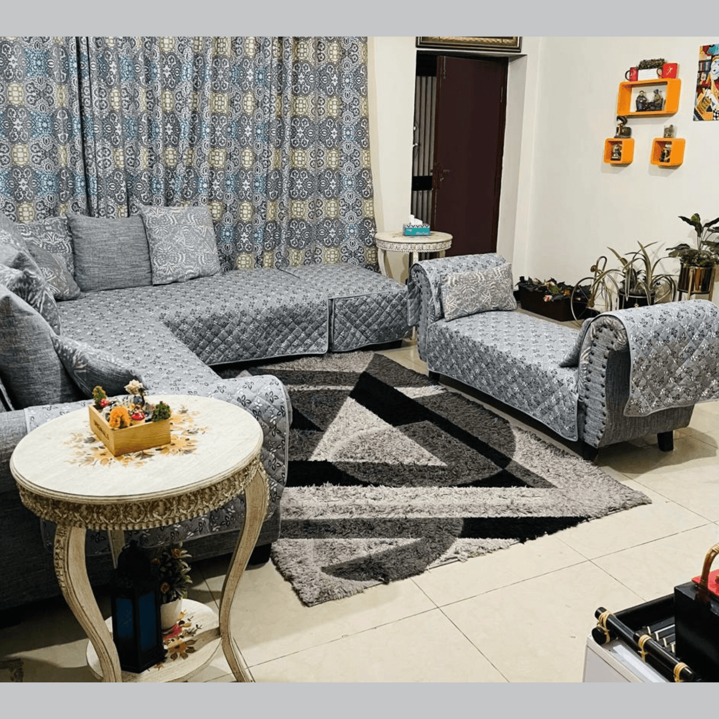 Get Customised L Shape Sofa Cover in Elegant Desigsn | 5 Years Warranty - Trendy Pakistan
