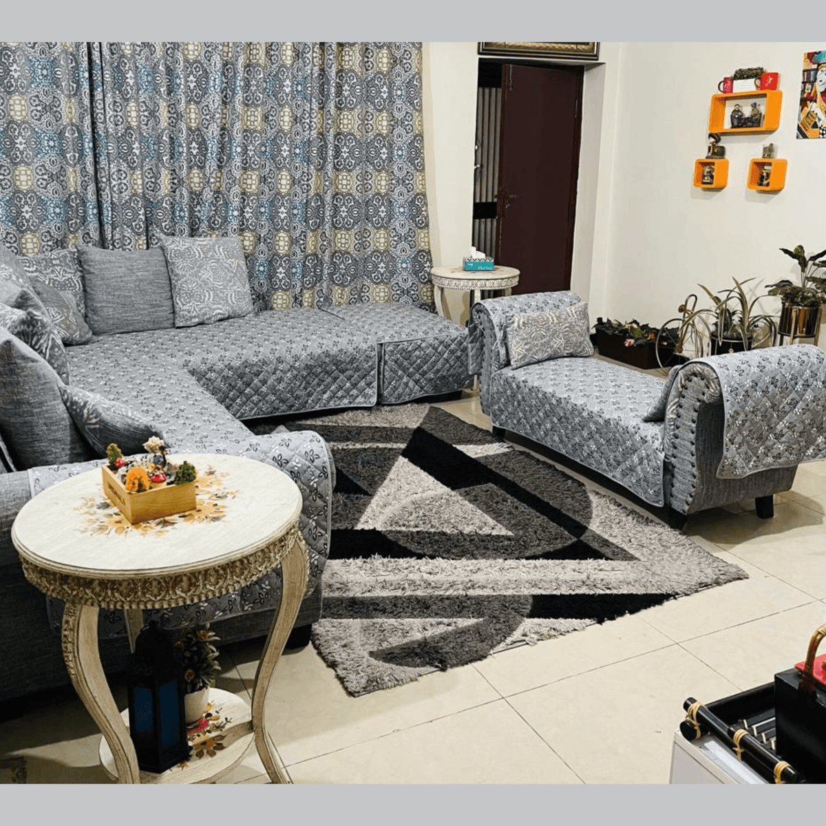 Get Customised L Shape Sofa Cover in Elegant Desigsn | 5 Years Warranty - Trendy Pakistan