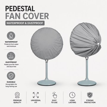 Grey Pedestal Fan Cover – Waterproof, Dustproof & Washable Fabric - Trendy Pakistan