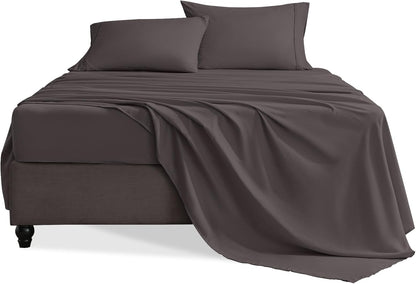 Luxury Extra-Soft Microfiber Fitted Bed Sheet – Deep Pocket, Wrinkle-Free & Breathable (Dark Brown, Twin) - Trendy Pakistan
