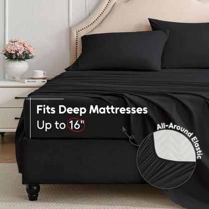 Luxury Extra-Soft Microfiber Fitted Bed Sheet Set – Deep Pocket, Breathable & Wrinkle-Free (Dark Gull Gray, Twin) - Trendy Pakistan